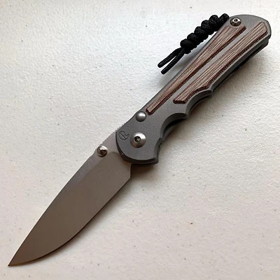 CRK Large Inkosi Manual Knife (Brown Micarta Inserts) [3.60" Plain Stonewash] Drop Point