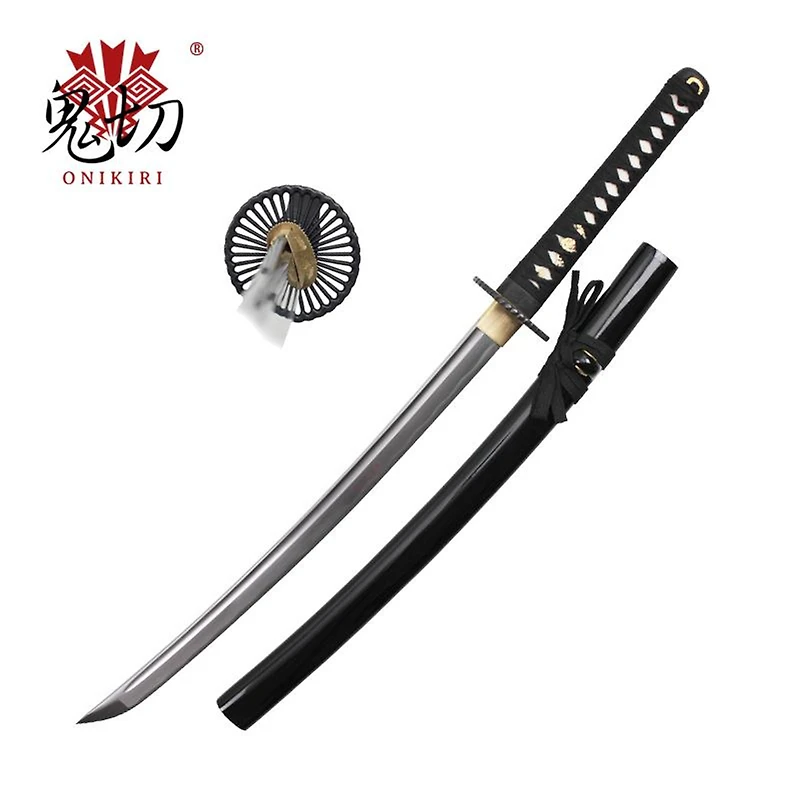 Black [Wakizashi] Round Guard Handmade Katana 1045