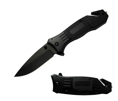 Black Rescue Spring Assisted Pocket Knife 8"