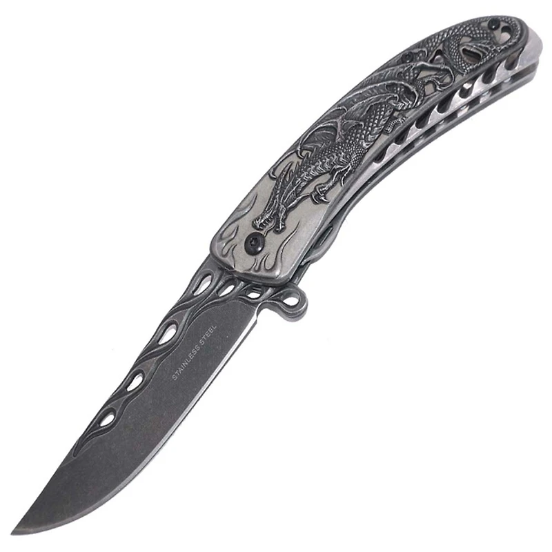 Dragon Flame Stonewash AO Pocket Knife