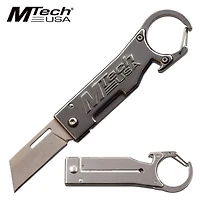 MTech Silver Folding Pocket Knife w/ Bottle Opener