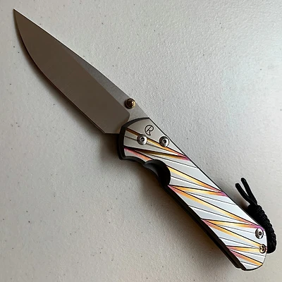 CRK Large Sebenza 31 Manual Knife (Unique Design LC1) [3.61" Plain Stonewash] Drop Point