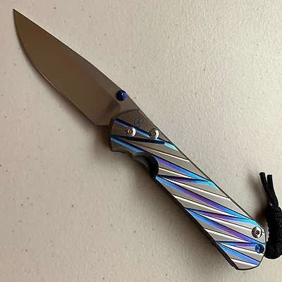 CRK Large Sebenza 31 Manual Knife (Unique Design LC2) [3.61" Plain Stonewash] Drop Point