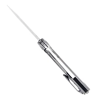 Kizer Shamshir Manual Knife Frame Lock Contoured Titanium [3.24" Stonewash S35VN] Trailing Point Ki4517