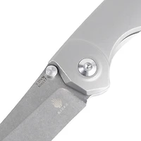 Kizer Shamshir Manual Knife Frame Lock Contoured Titanium [3.24" Stonewash S35VN] Trailing Point Ki4517