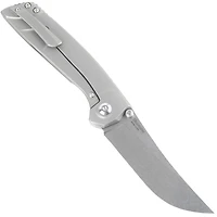 Kizer Shamshir Manual Knife Frame Lock Contoured Titanium [3.24" Stonewash S35VN] Trailing Point Ki4517