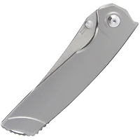 Kizer Shamshir Manual Knife Frame Lock Contoured Titanium [3.24" Stonewash S35VN] Trailing Point Ki4517