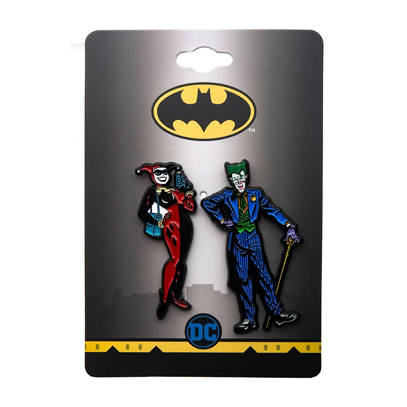 DC Comics Harley Quinn & Joker Set Of 2 Enamel Color Lapel Pin