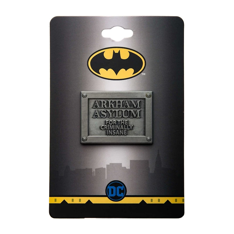 Batman Arkham Asylum Plaque Metal Lapel Pin
