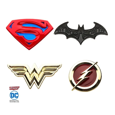 Justice League Logo Set of 4 Enamel Color Lapel Pin