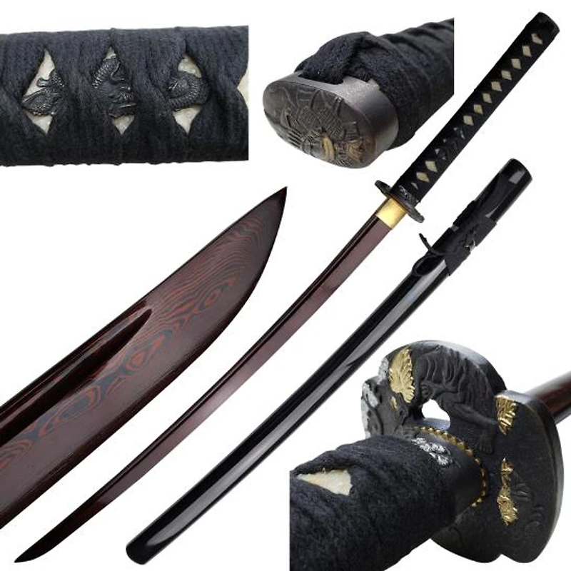 40.25" Raiden Series Hand Forged Black Damascus Samurai Sword