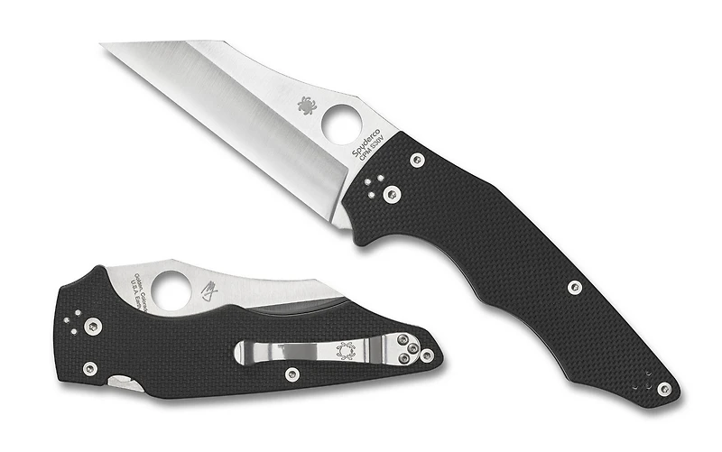 Spyderco Yojumbo Folding Knife Compression Lock Black G-10 [4.00" Satin S30V]  C253GP