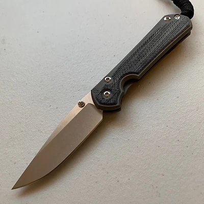 CRK Small Sebenza 31 Manual Knife (Black Micarta Inserts) [2.99" Plain Stonewash] Drop Point