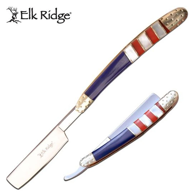 Elk Ridge - Shaving Razor - American Flag Inlay