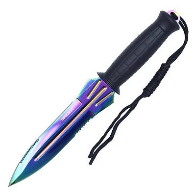11.75” Two Tone Fixed Blade Dagger (RAINBOW)