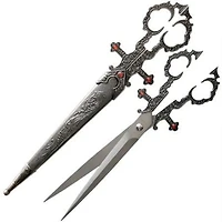 Medieval Silver Scissors Dagger