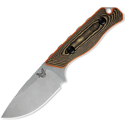 Benchmade Hidden Canyon Hunter Fixed Blade Knife Brown Richlite [2.79" Stonewash S90V ] 15017-1