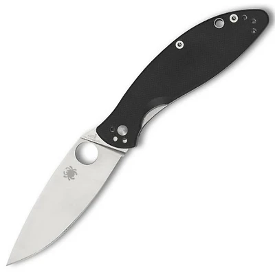 Spyderco Astute Folding Knife Liner Lock Black G10 [3.00" Satin 8Cr13MoV] C252GP