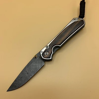 CRK - Small Sebenza 31 (Inlay Macassar Ebony) DAMASCUS RAINDROP Drop Point