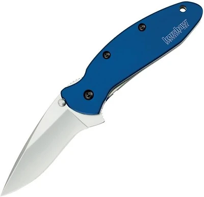 Kershaw Scallion Spring Assisted Knife Blue Aluminum [ 2.50" Plain Bead Blast ] Drop Point 1620NB