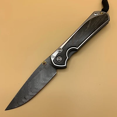 CRK - Large Sebenza 31 (Inlay Bog Oak) DAMASCUS BOOMERANG Drop Point