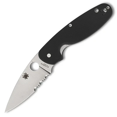 Spyderco Emphasis Manual Knife Black G-10 [ 3.61" Serrated Satin ] Drop Point C245GPS