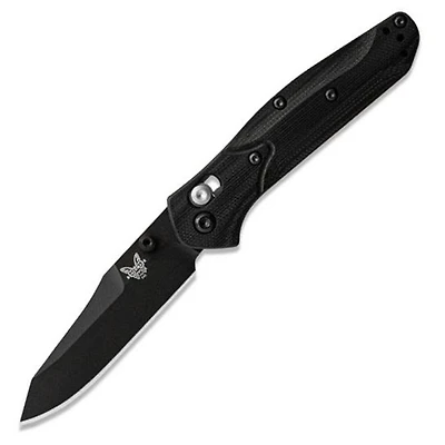 Benchmade Mini Osborne Manual Knife Black G-10 [ 2.92" Plain Black ] Reverse Tanto 945BK-1