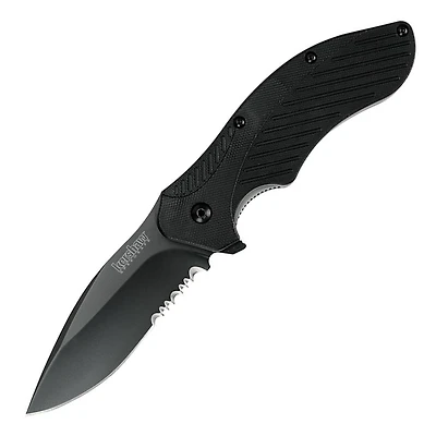 Kershaw Clash Spring Assisted Knife Black GFN [ 3.00" Plain Bead Blast ]  Clip Point KS1605CKTST