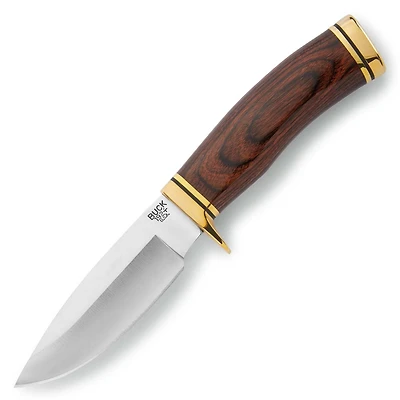 Buck Vanguard Fixed Blade Knife Walnut Dymondwood [ 4.125" Plain Satin ] Drop Point BU192BRS
