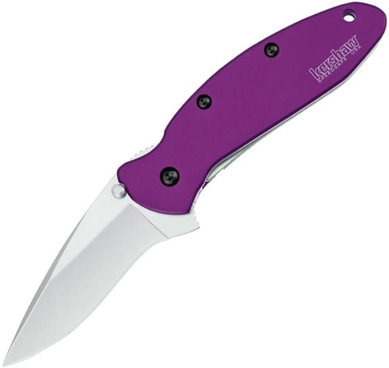 Kershaw Scallion Spring Assisted Knife Purple Aluminum [ 2.50" Plain Bead Blast ] Drop Point KS1620PUR