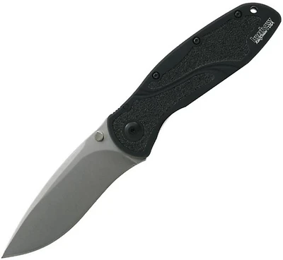 Kershaw Blur Spring Assisted Knife Black Aluminum [ 3.375" Plain Stonewash ] Drop Point 1670S30V