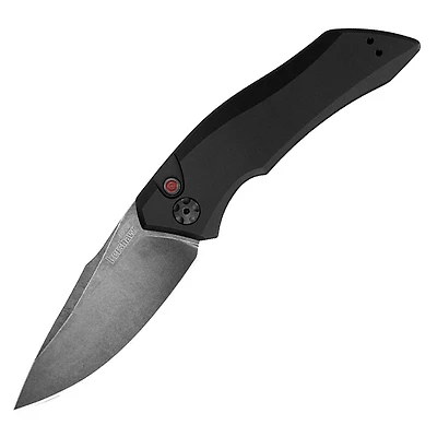 Kershaw Launch 1 Automatic Knife Black Aluminum [ 3.375" Plain Black Stonewash ] Drop Point 7100BW