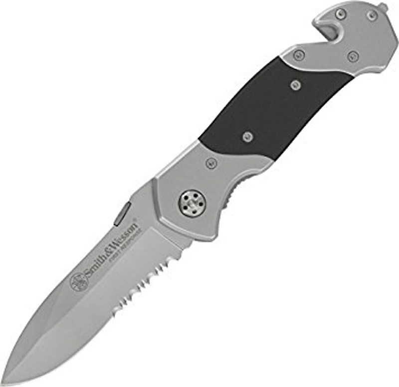 Smith & Wesson 1st Response Manual Knife  Black G-10 [ 3.3" Serrated Matte ] Drop Point SWFRS