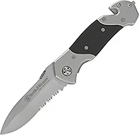 Smith & Wesson 1st Response Manual Knife  Black G-10 [ 3.3" Serrated Matte ] Drop Point SWFRS