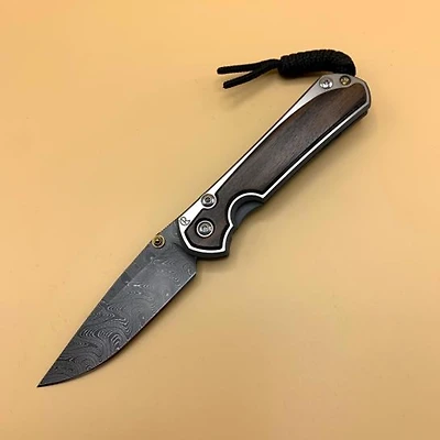CRK - Small Sebenza 31 (Macassar Ebony) [Damascus Boomerang] Drop Point