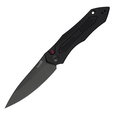 Kershaw Launch 6 Automatic Knife Plunge Lock Black Aluminum [3.75" Plain Black] Drop Point