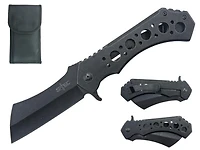 S-tec Cleaver blade Grey Stonewash Pocket Knife 12"