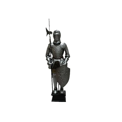 Knight Armor with Spear and Shield Hand Crafted 18"