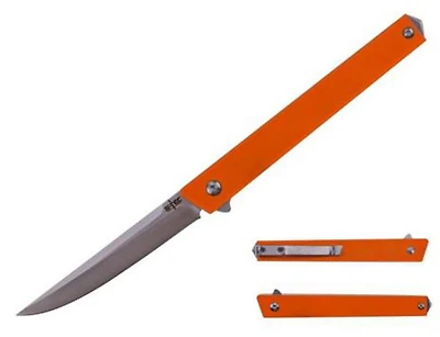 Stec Slim Orange G-10 Flipper Pocket Knife