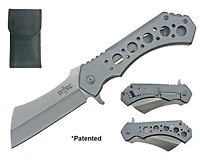 S-tec Cleaver Blade (SILVER) Coating Pocket Knife 10.25"