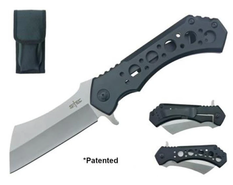 S-tec Cleaver Blade (BLK/SILVER) Coating Pocket Knife 10.25"
