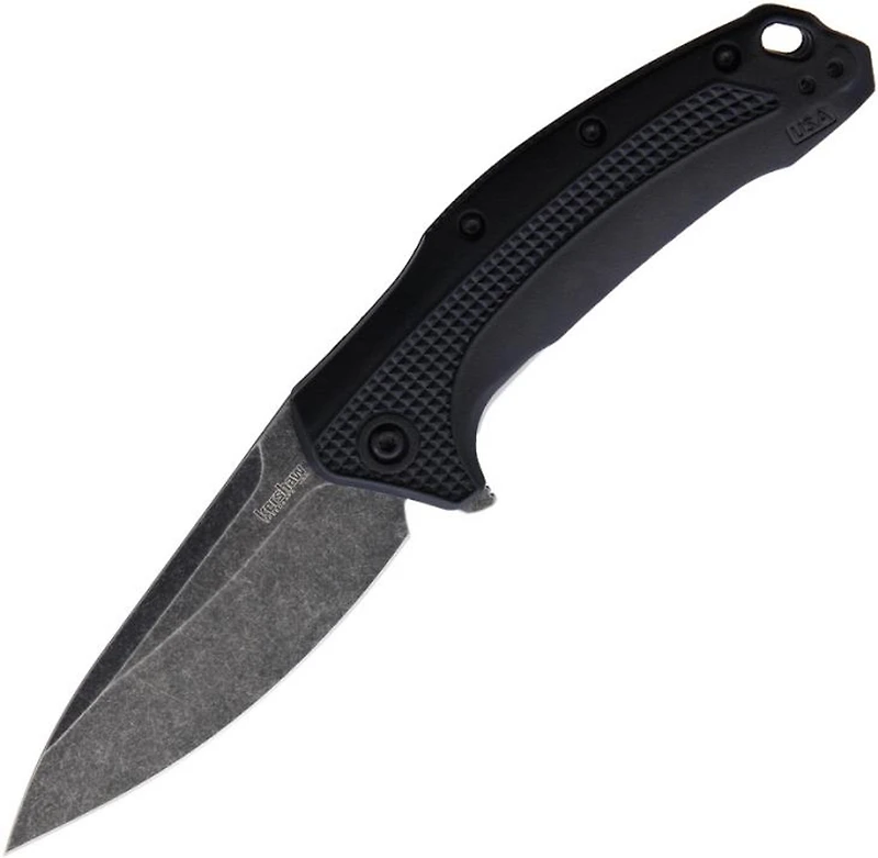 Kershaw Link Automatic Knife Liner Lock Black GFN [3.25" Black 420HC] Drop Point