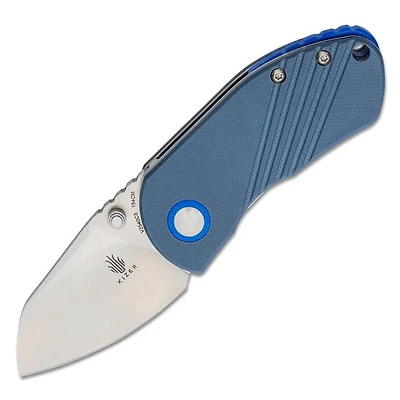 Kizer Contrail Manual Knife Liner Lock Blue G-10 [2.00" Satin 154CM] Sheepsfoot V2540C3