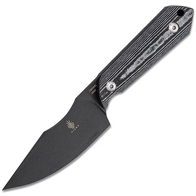 Kizer Harpoon Fixed Blade Knife Black Micarta [3.94" Plain Black] Drop Point 1040