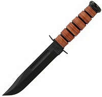 Ka-Bar Single Mark Fixed Blade Knife Brown Leather [7.00" Plain Black] Clip Point 1320