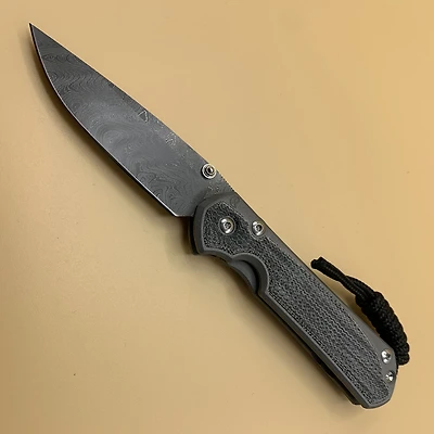CRK Large Sebenza 31 Manual Knife (Natural Micarta Inserts) [3.59" Plain Black Stonewash] Drop Point