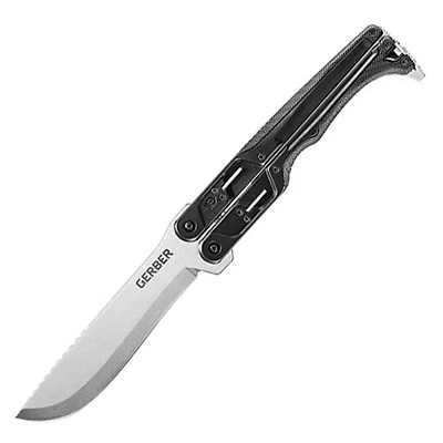 Gerber Doubledown Folding Knife Quadlock Black FRN (6.80" Stonewash 420HC) 30-001536N
