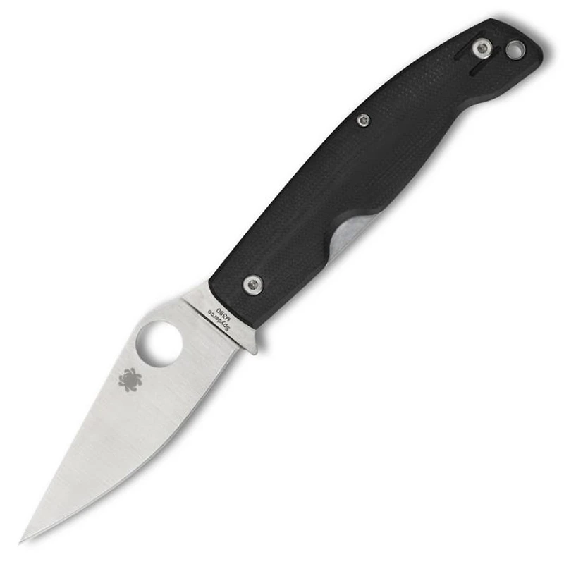 Spyderco Pattadese Folding Knife Liner Lock Black G-10 (3.90" Satin M390) C257GP