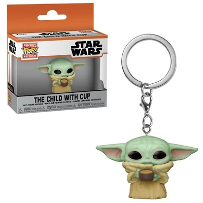 Pop! Keychain The Mandalorian The Child w/ Cup Vinyl Figure