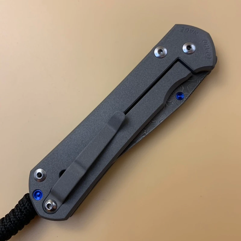 CRK Large Sebenza 31 Plain [3.61" DAMASCUS RAINDROP] Drop Point L31-1006